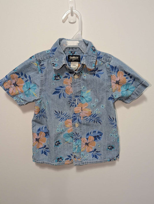 OshKosh Tropical Floral Button-Down - 24M, Kids 24 Month (18-24M)