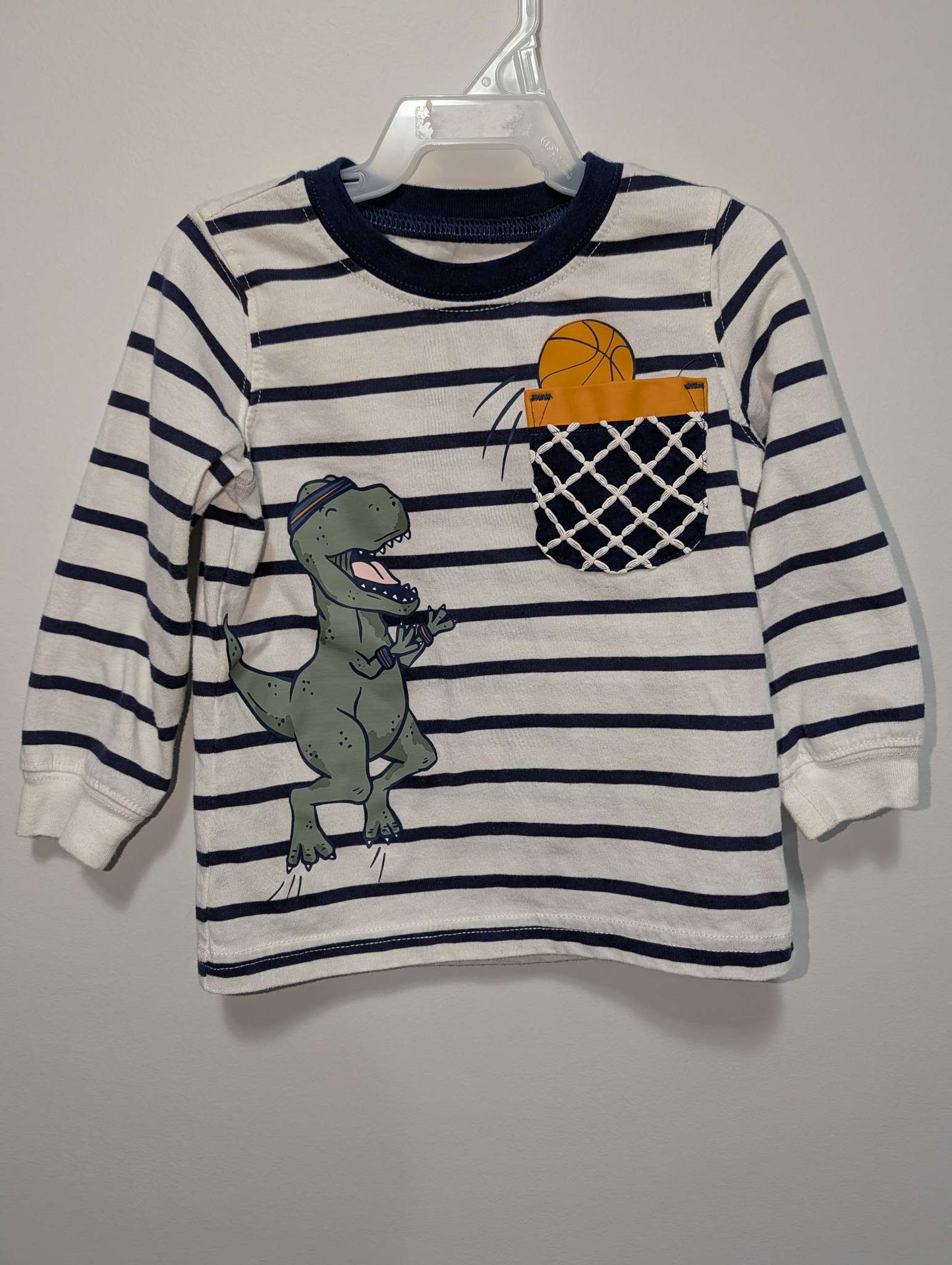 Carter's Basketball Dino Striped Shirt - 18M, Kids 18 Month (12-18M)
