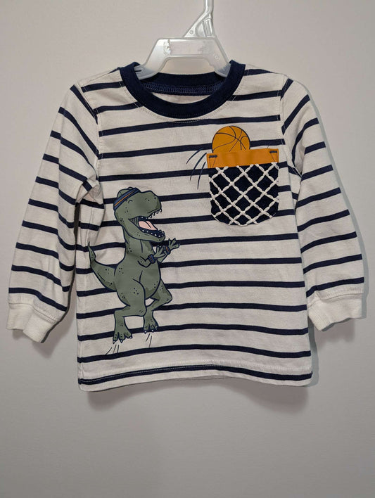 Carter's Basketball Dino Striped Shirt - 18M, Kids 18 Month (12-18M)