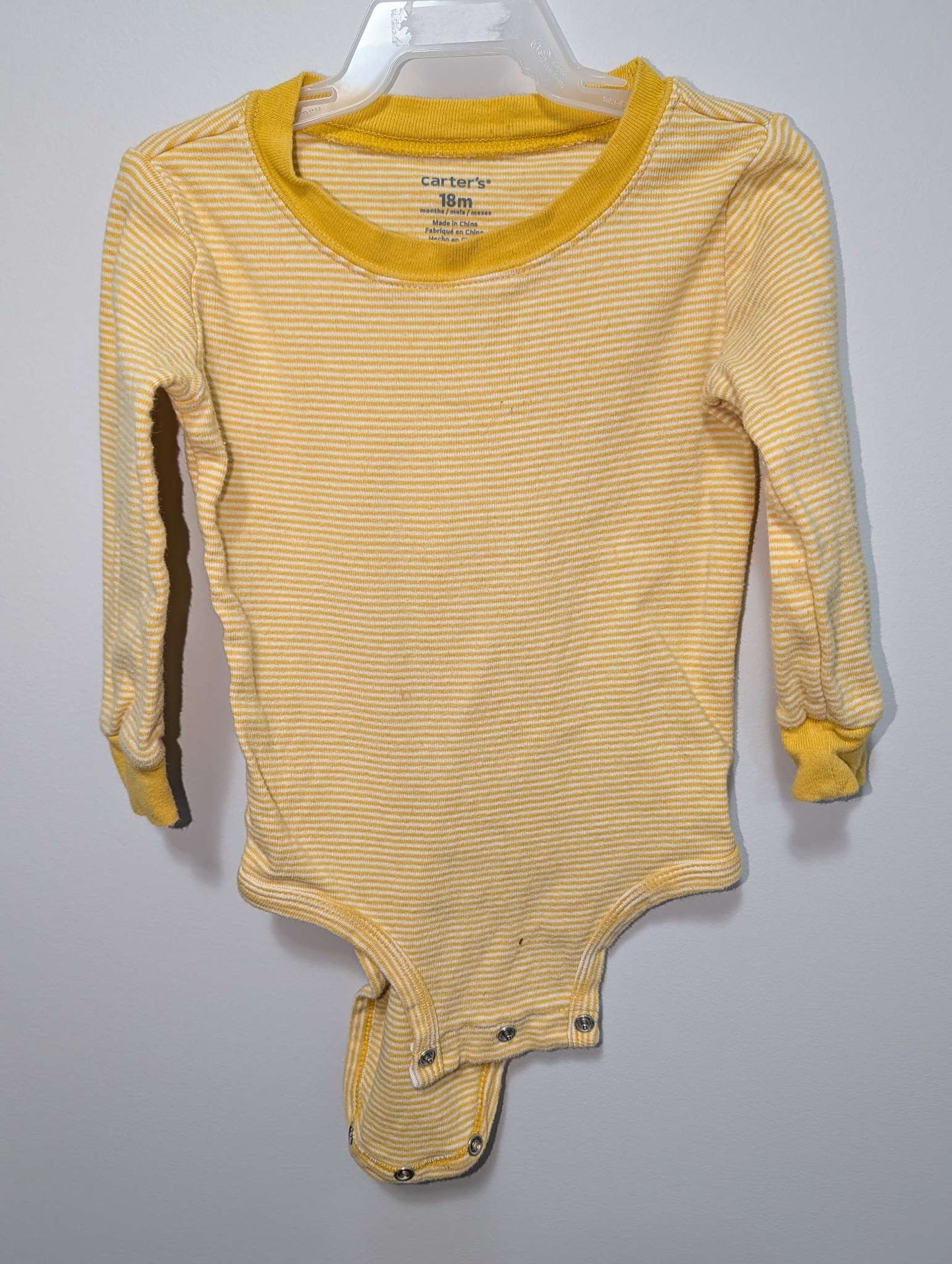 Carter's Yellow Striped Onesie - 18M, Kids 18 Month (12-18M)