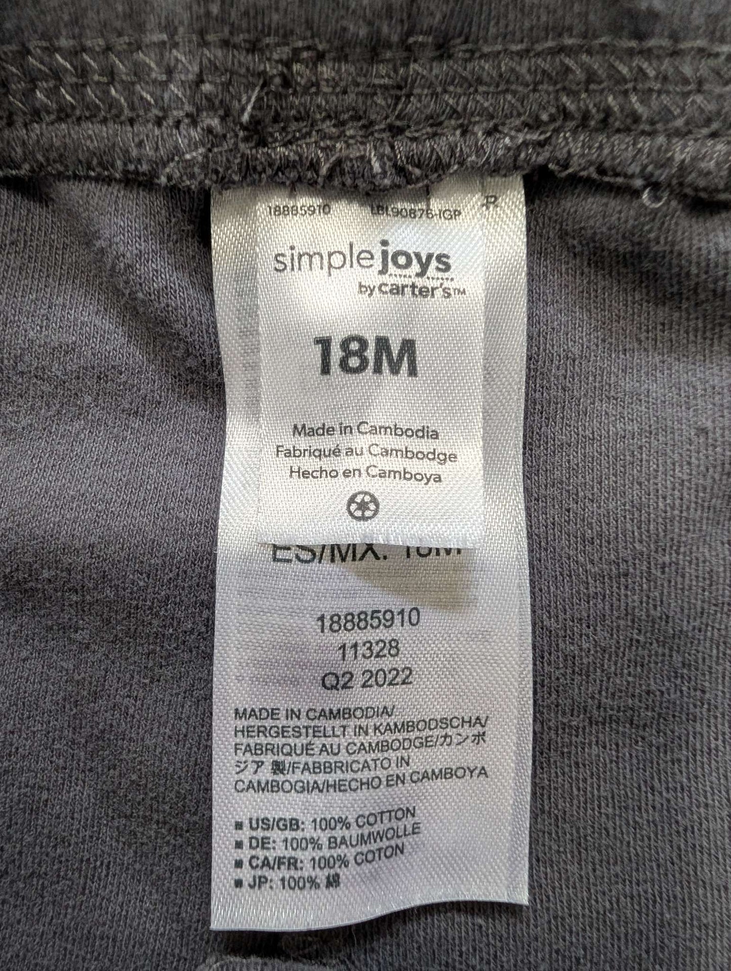 Simple Joys by Carter's Grey Pants - 18M, Kids 18 Month (12-18M)