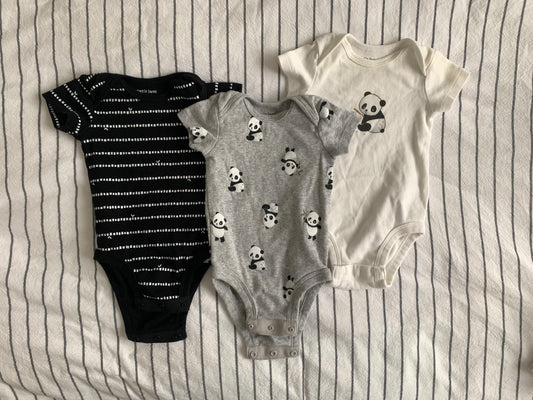 Petit Lem Panda Onsies 3M, Kids 3 Month (0-3M)