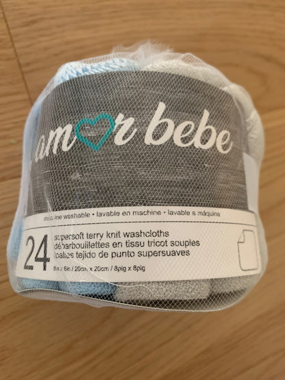 New Terry Knit Washcloths, Pack of 24