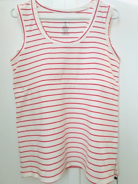NWT Movemama Red Stripe Zip Nursing Tank Top, Retails $63.00, Maternity S (4-6)