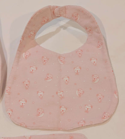 2 Bibs, One Burppad, Baby Girl, Handmade