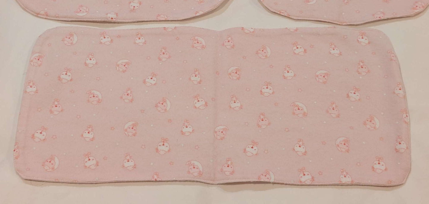 2 Bibs, One Burppad, Baby Girl, Handmade