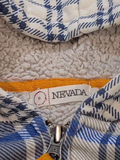 Blue Plaid Zipup Hoodie, Size 5, Kids 5/5T