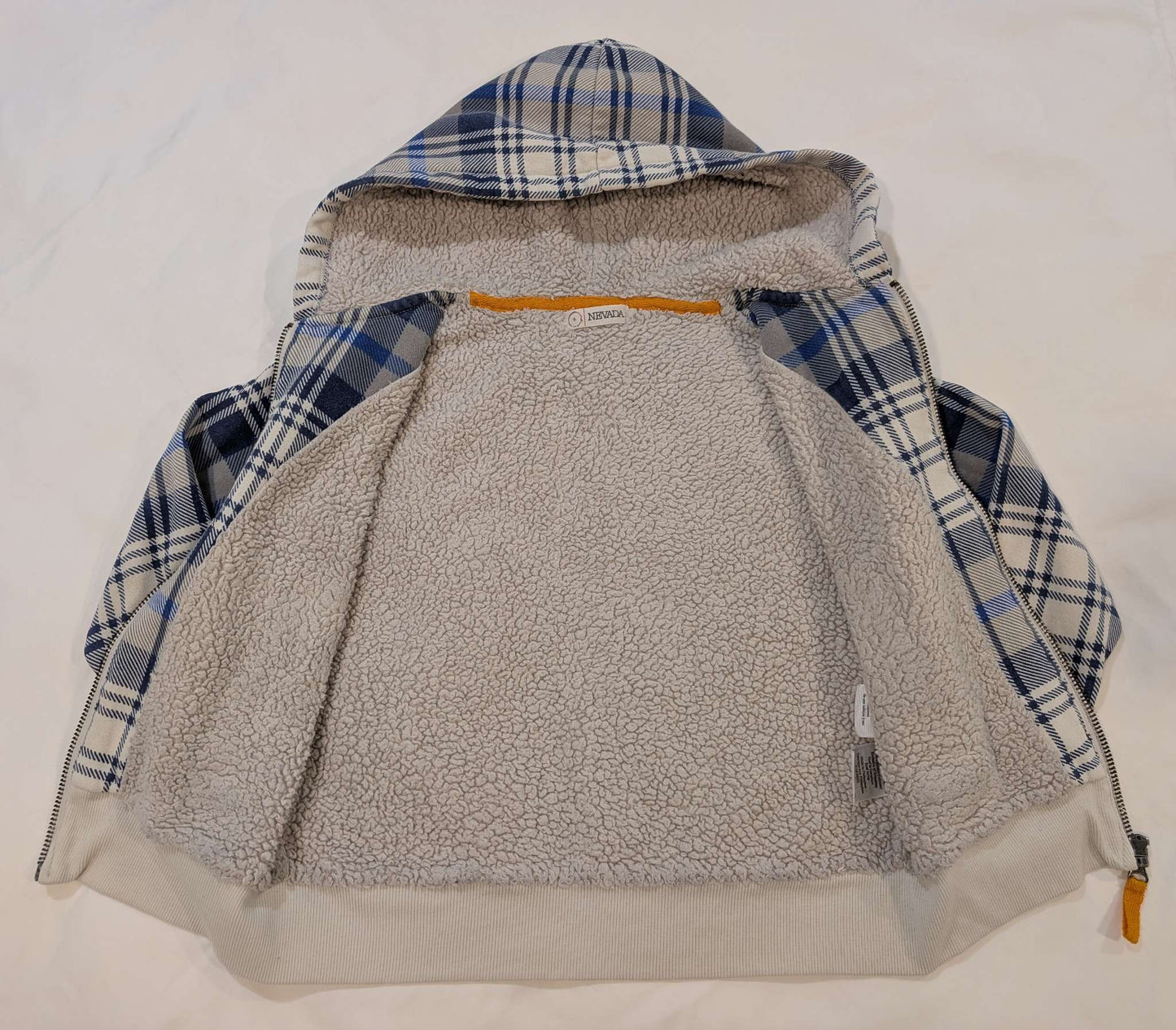 Blue Plaid Zipup Hoodie, Size 5, Kids 5/5T