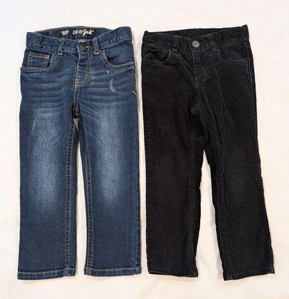2 Pairs Pants, 3T, Black Cords & Denim, Cat & Jack, Old Navy, Kids 3T