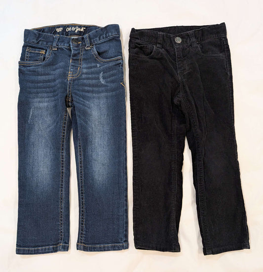 2 Pairs Pants, 3T, Black Cords & Denim, Cat & Jack, Old Navy, Kids 3T