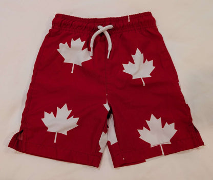 3 Pairs Boys Swim Trunks, 3T, Sea Animals, Crabs, Maple Leaves, Kids 3T