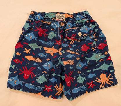 3 Pairs Boys Swim Trunks, 3T, Sea Animals, Crabs, Maple Leaves, Kids 3T