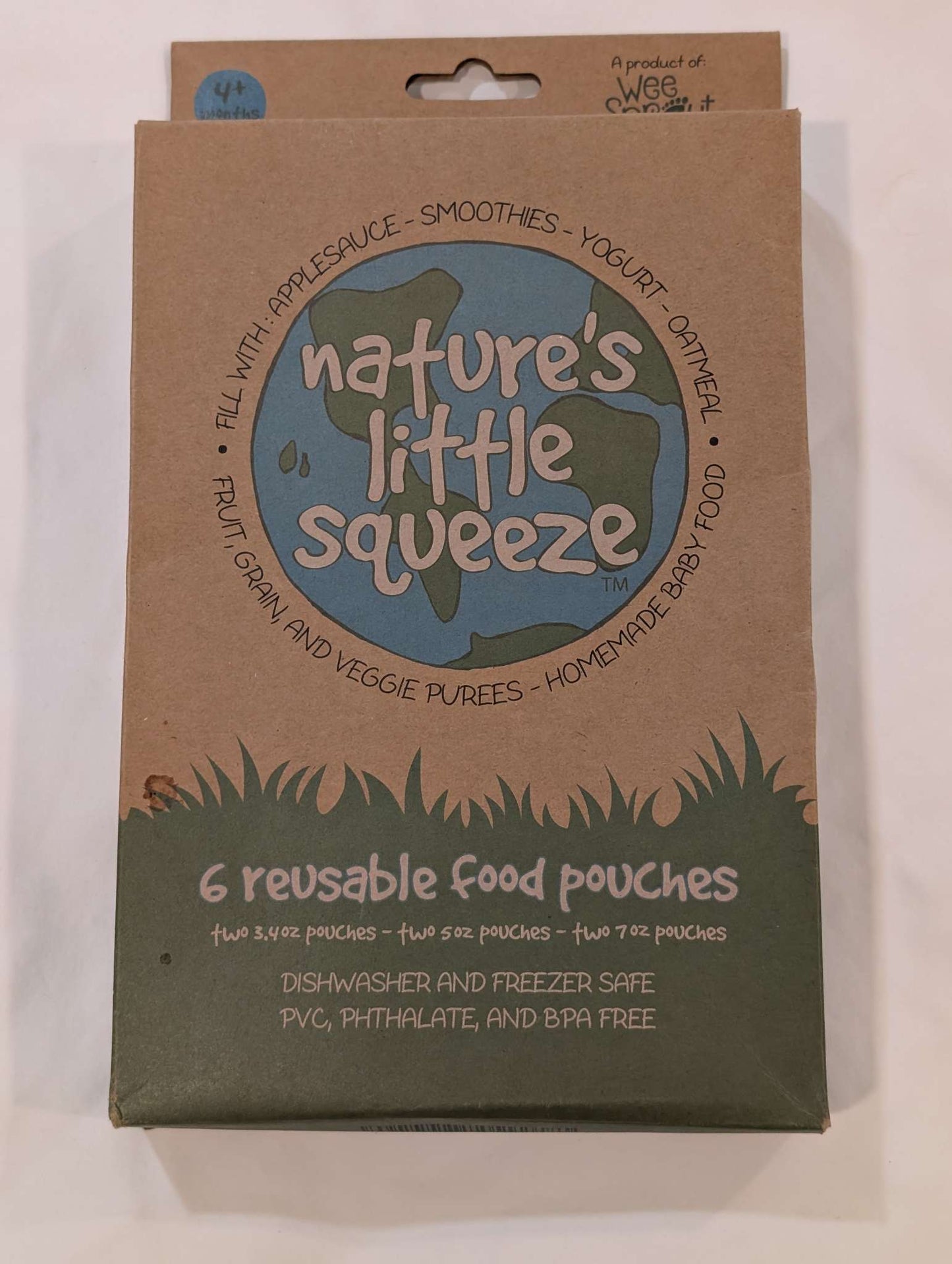 WeeSprout Double Zipper Reusable Food Pouches, 6 Pouches, BNIB (1)