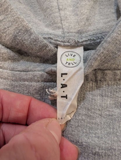 L.A.T-Live & Tell Grey Hoodie Size 6, Kids 6/6X (extra small)