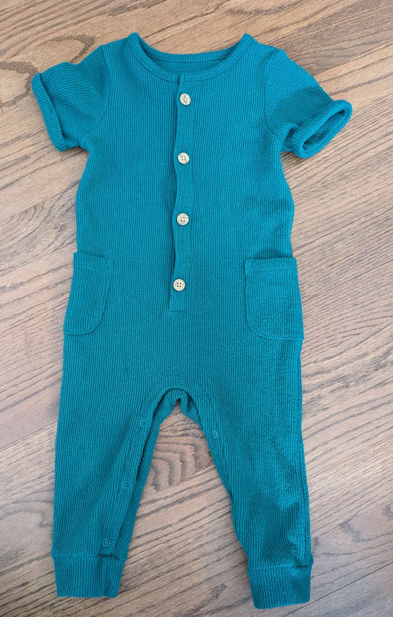 12M Emerald Green Cat & Jack Romper, Kids 12 Month (9-12M)