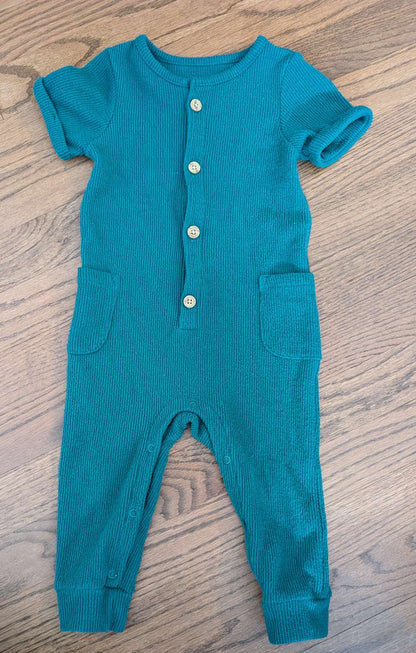 12M Emerald Green Cat & Jack Romper, Kids 12 Month (9-12M)