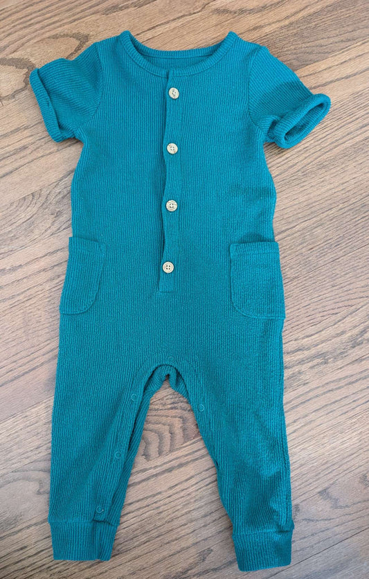 12M Emerald Green Cat & Jack Romper, Kids 12 Month (9-12M)