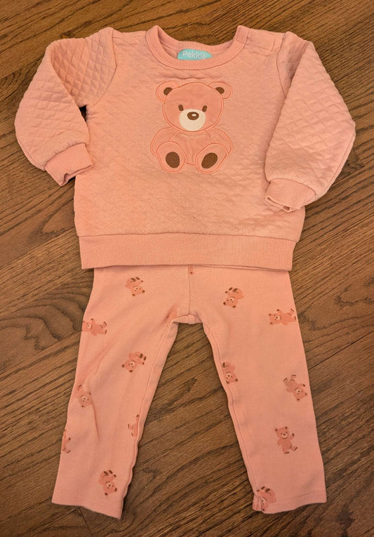 12-18M Pink Teddy Bear Pekkle Outfit, Kids 18 Month (12-18M)