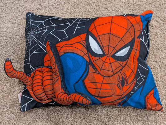 Spiderman Bed Set, Includes Fleece Blanket, Fancy Pillow, Small Side Table and Light, MSRP: $165