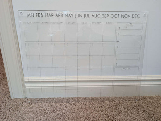 Beyond Measure Calendar with Menu Section-Wall Mounted, Acrylic