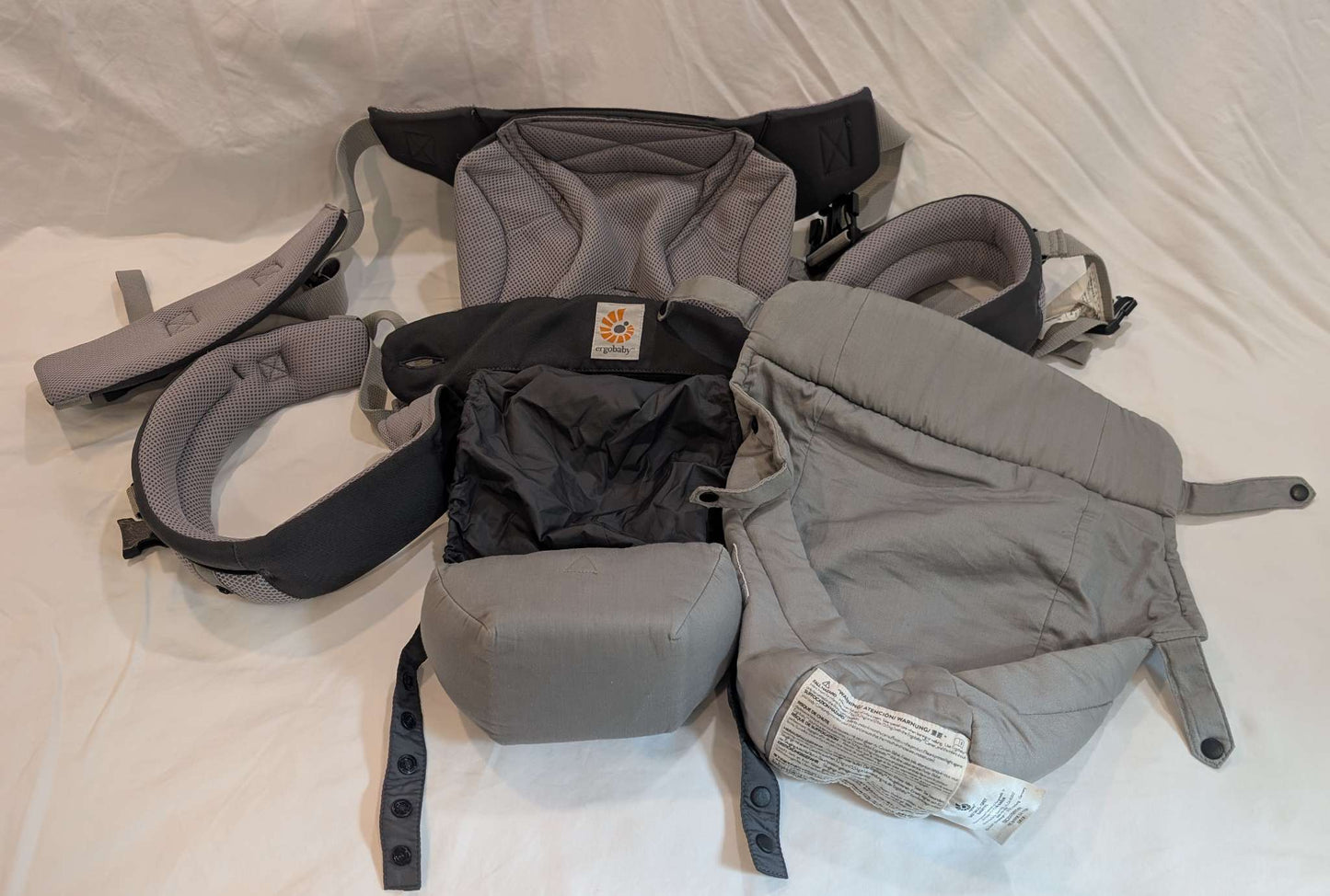 Ergobaby 360 All-Position Cool Air Mesh in Carbon Grey, with Infant Insert, MSRP: $
