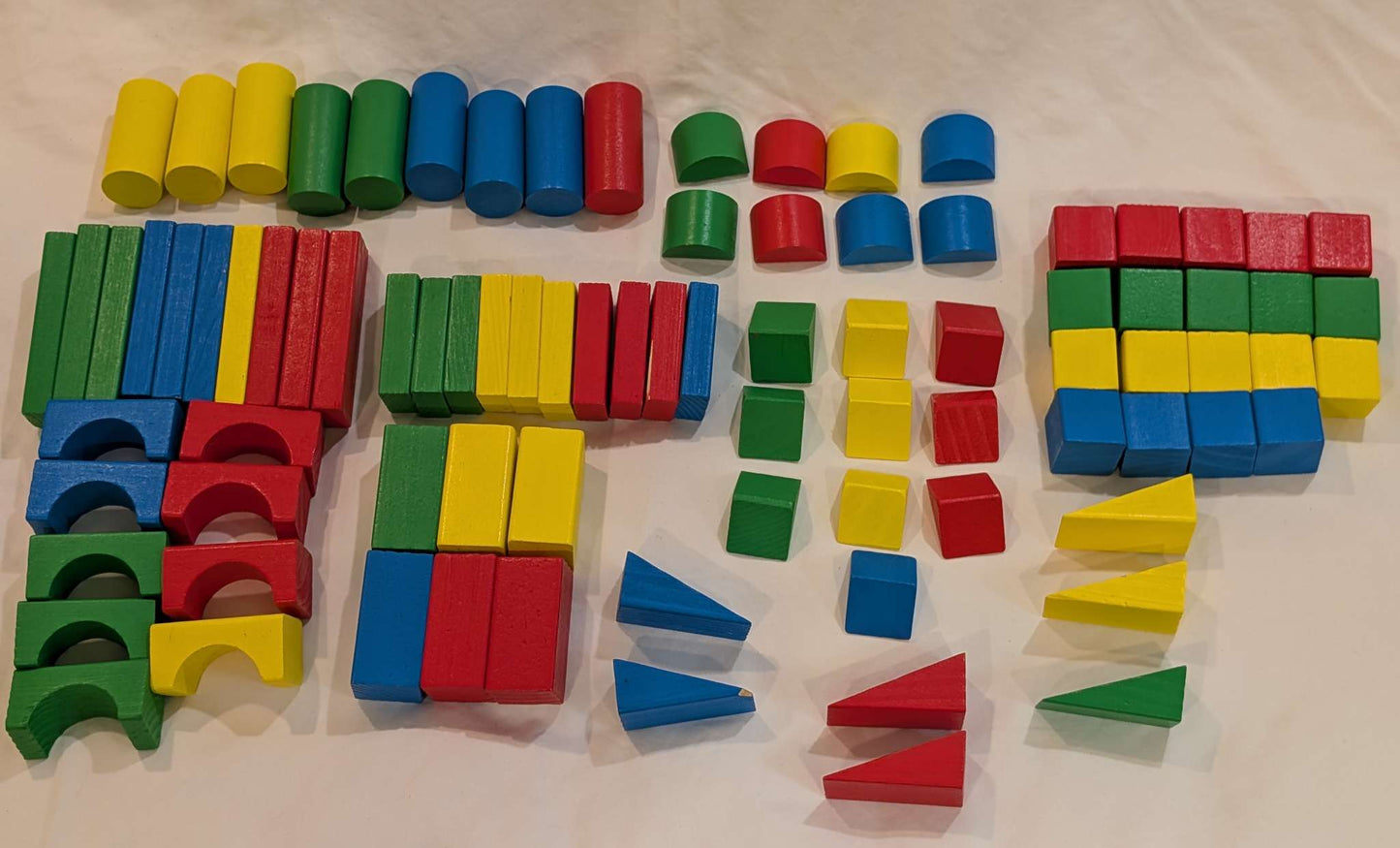 Assorted Wooden Blocks, 86 Pieces