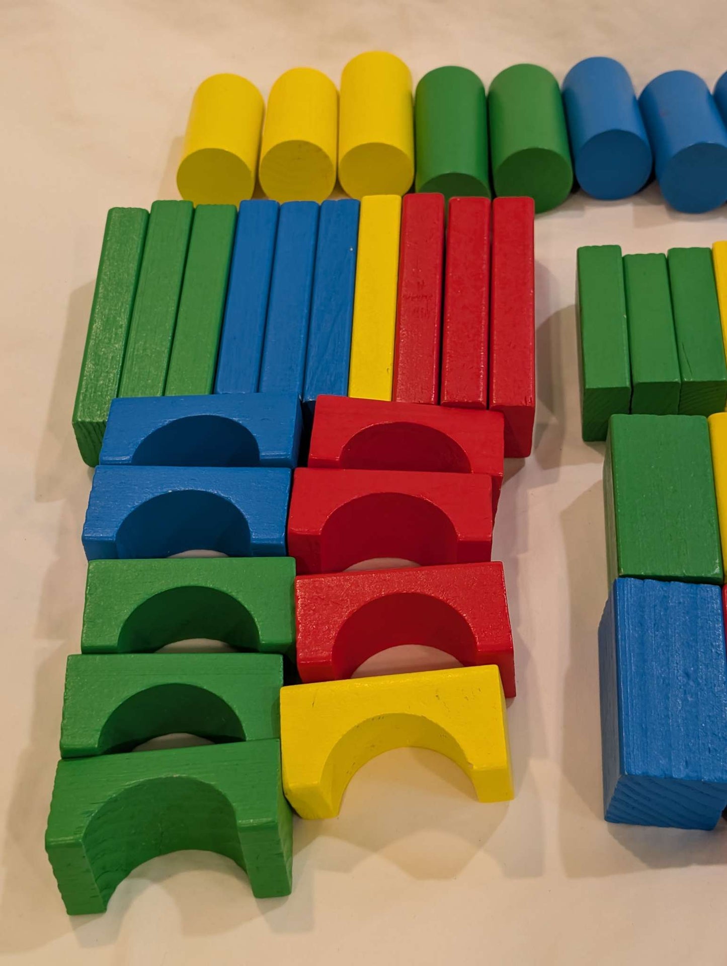 Assorted Wooden Blocks, 86 Pieces
