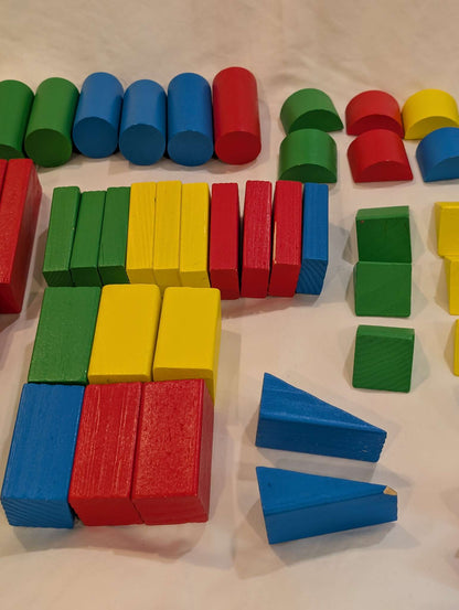 Assorted Wooden Blocks, 86 Pieces