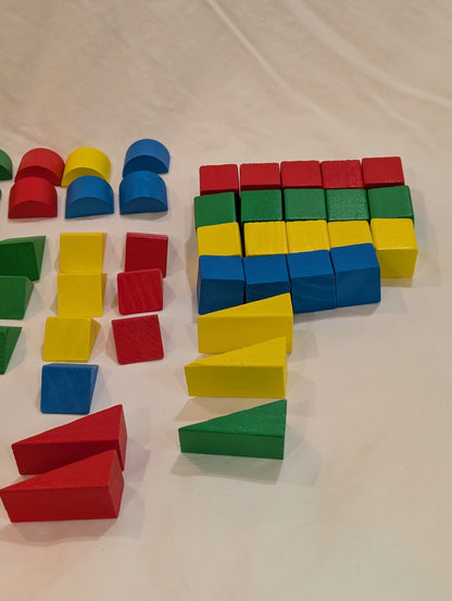 Assorted Wooden Blocks, 86 Pieces