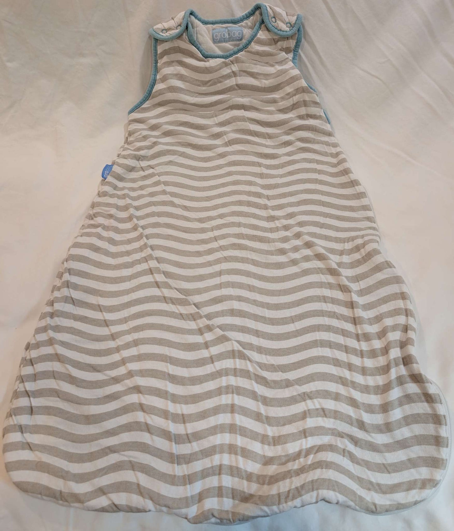 2.5 Tog Grobag Sleepsack, 6-18 Months, Grey & White Stripe, 6-12 Months (Medium)