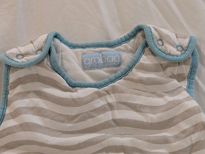 2.5 Tog Grobag Sleepsack, 6-18 Months, Grey & White Stripe, 6-12 Months (Medium)