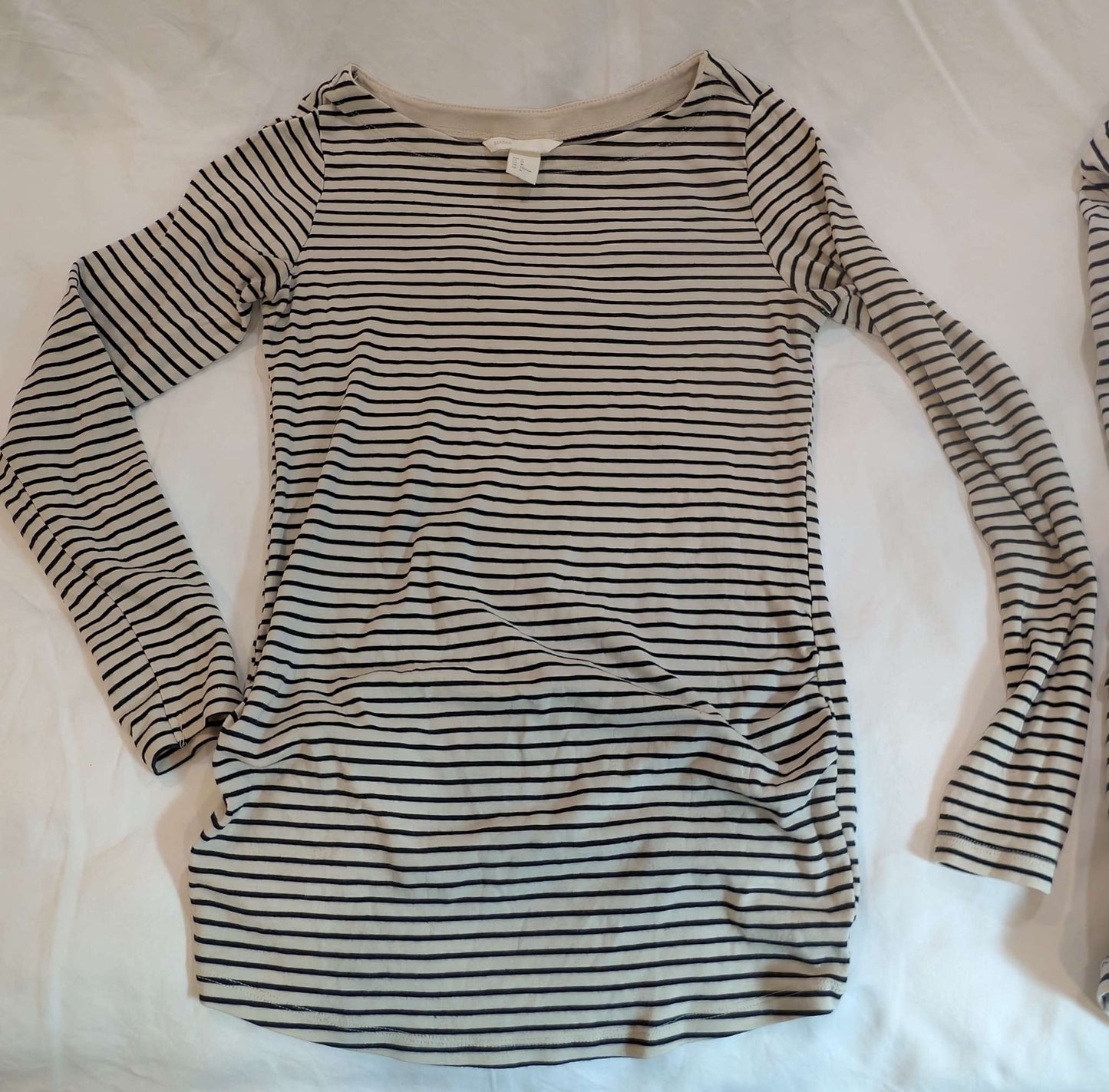 2 Medium Striped Maternity Shirts, Maternity M (8-10)