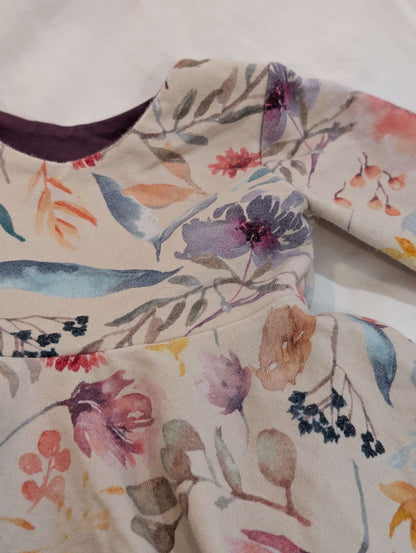Floral & Purple Shirt and Pants Set, 6-9M, Small Shop, Kids 9 Month (6-9M)