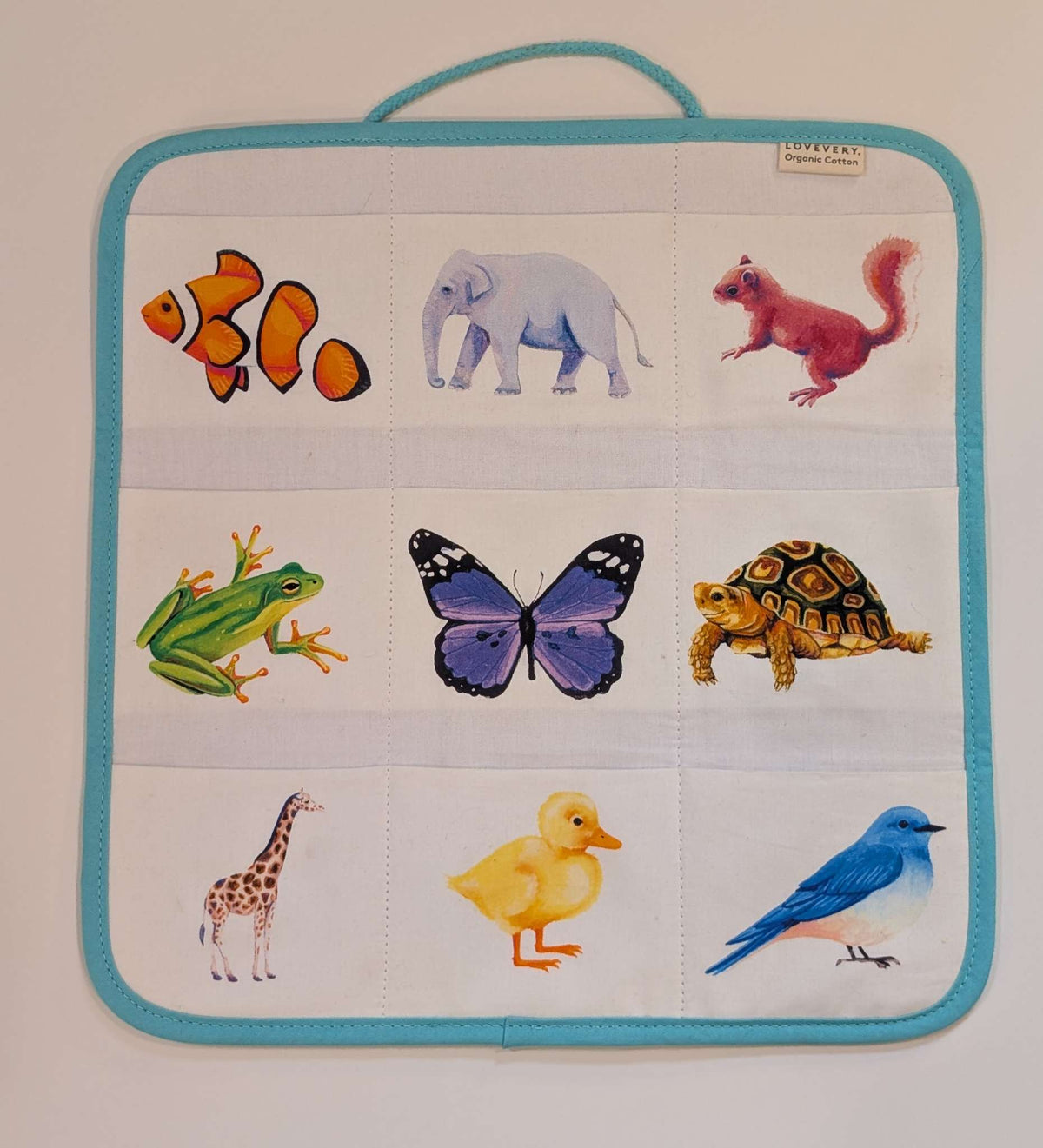 Lovevery Quilted Critter Hanging Pockets-Matching Game