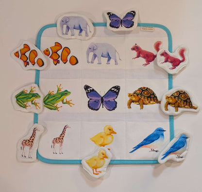 Lovevery Quilted Critter Hanging Pockets-Matching Game