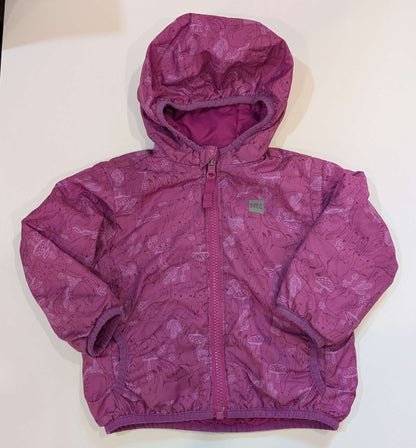 MEC Cocoon Reversible Jacket, Pink, Woodland Pattern, Size 12M, MSRP: $45, Kids 12 Month (9-12M)