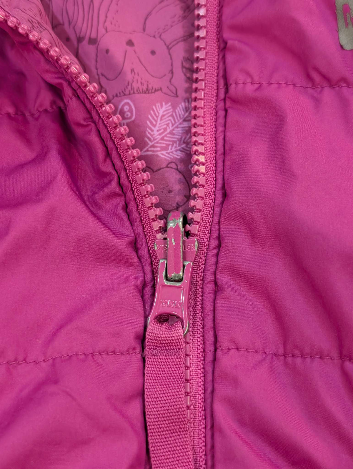MEC Cocoon Reversible Jacket, Pink, Woodland Pattern, Size 12M, MSRP: $45, Kids 12 Month (9-12M)