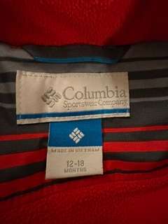 Columbia Toddler Hooded Jacket – Red & Grey Stripes, Kids 18 Month (12-18M)