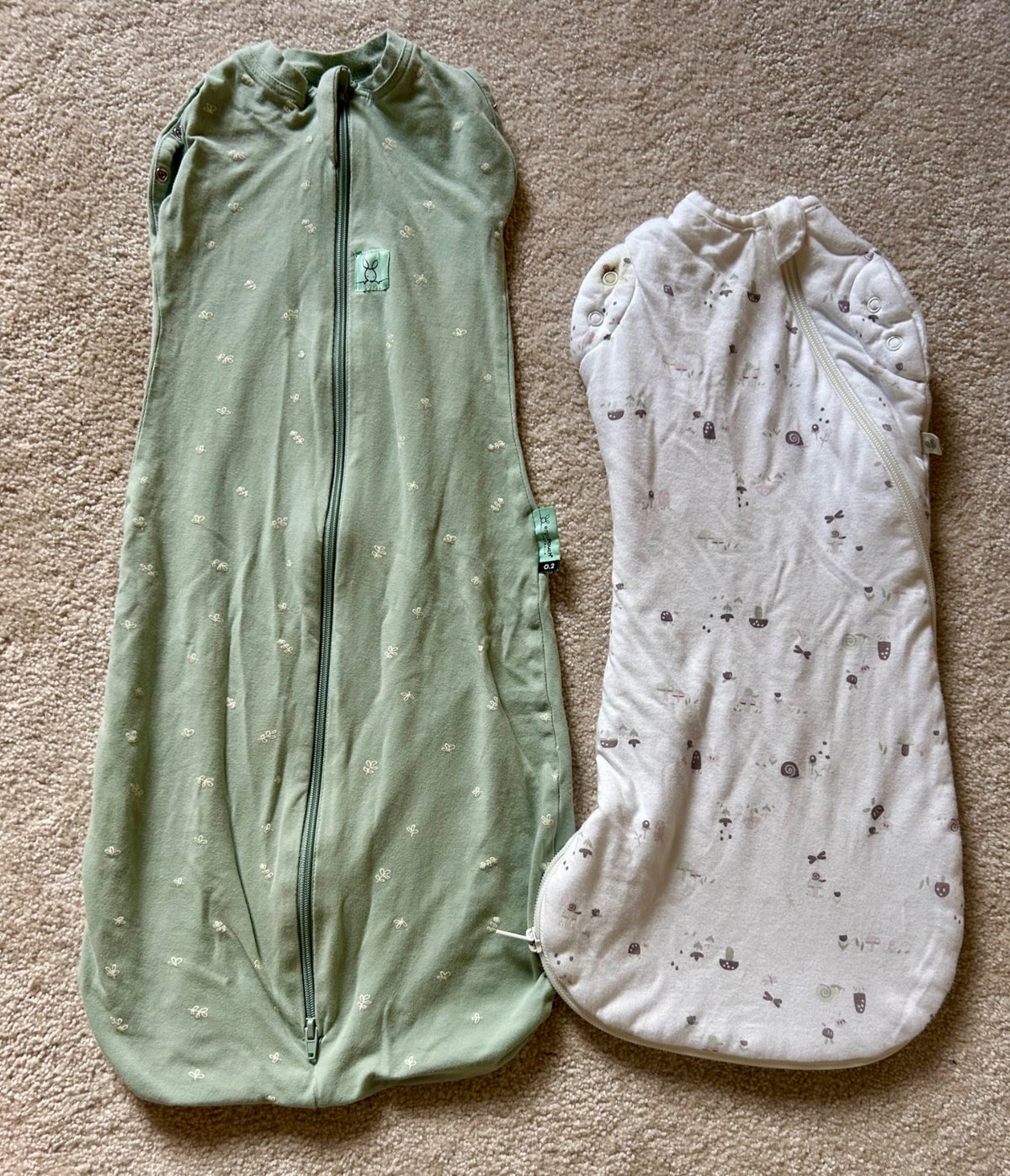 Newborn 0-3m light sleep sacks - Ergo Pouch and Perlim Pin Pin, 0-3 Months (Newborn)