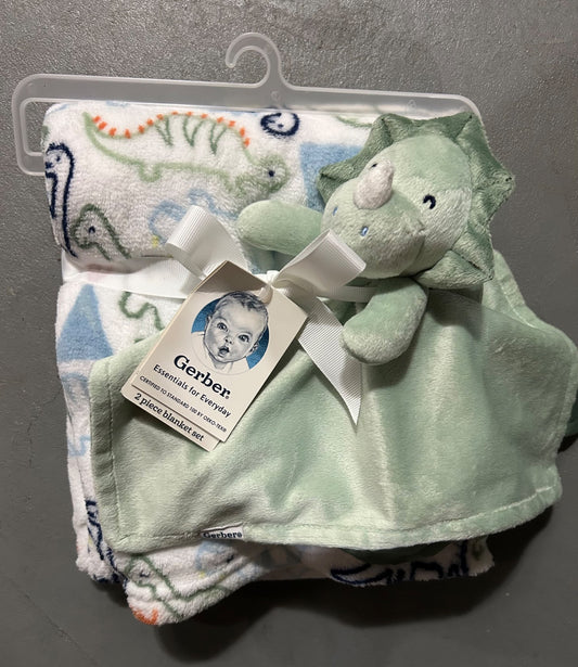 Brand new baby blanket and dinosaur lovey