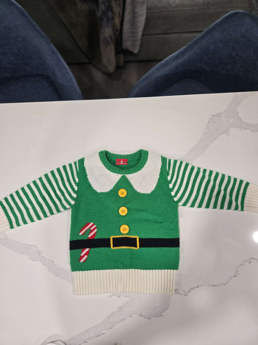 Christmas Elf knit sweater , Kids 4/4T