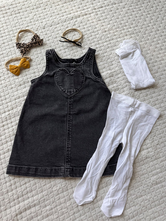 Gap black denim dress, Kids 18 Month (12-18M)
