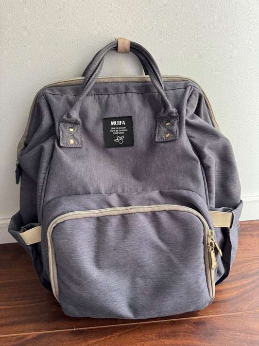 Muifa Grey Diaper bag with insulated pouch