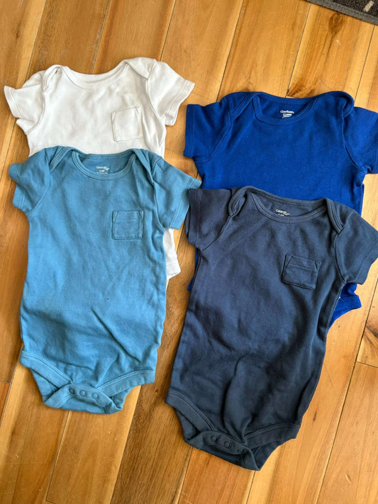 4 pack - 3-6 Month short Sleeve onesies, Kids 6 Month (3-6M)
