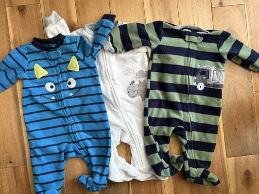 3 pack Newborn Carter's Fleece Sleepers, Kids Newborn