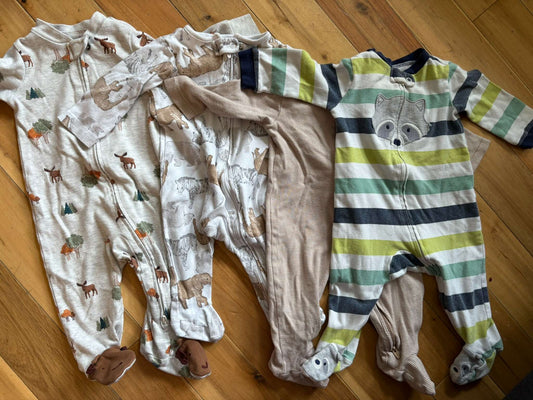 4 pack - Carter's 3-6M Cotton Sleeper, Kids 6 Month (3-6M)