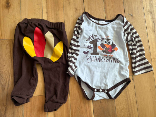 My First Thanksgiving Outfit 6-9M, Kids 9 Month (6-9M)