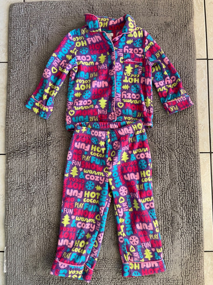 Set of 3 fleece Christmas pyjamas 2T girls , Kids 2T