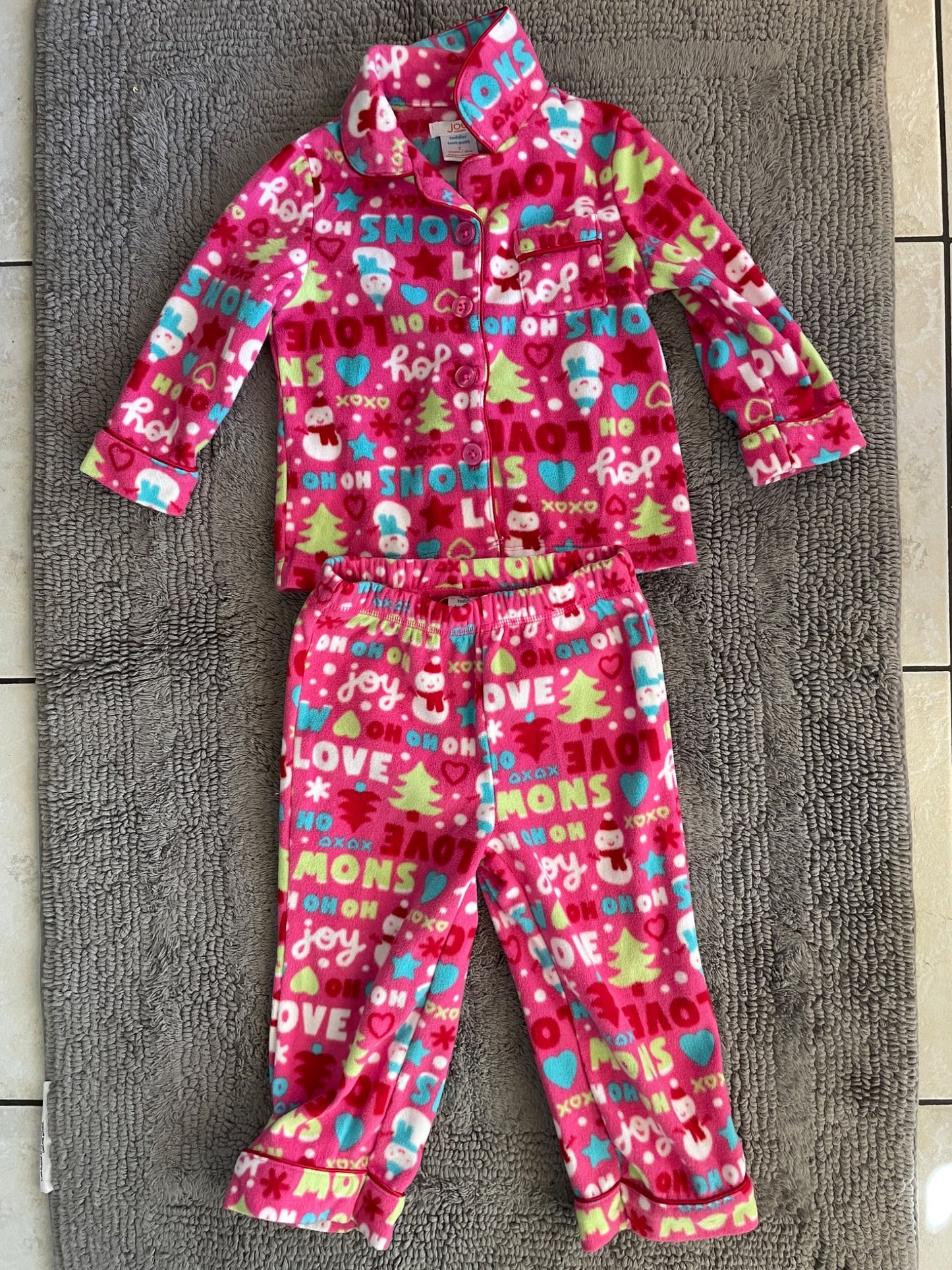 Set of 3 fleece Christmas pyjamas 2T girls , Kids 2T