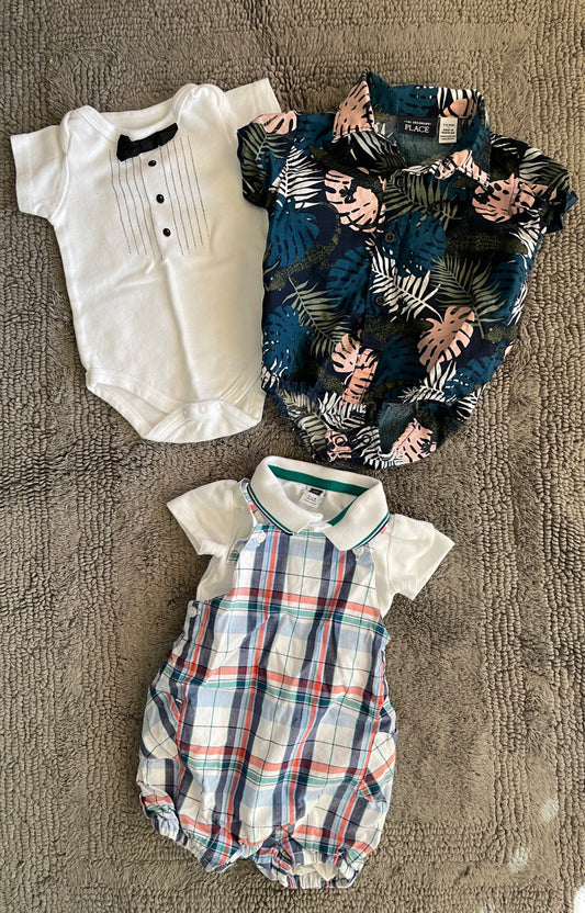 Bundle of 3 size 3-6M boys dress clothes , Kids 6 Month (3-6M)